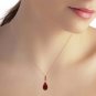 9 Carat 14K Solid Rose Gold Gemstone Necklace Briolette Drop Ruby 14"-24"