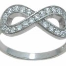 Womens Sterling Silver 0.15 Ct Infinity Band Anniversary RING Size 5-9
