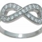 Womens Sterling Silver 0.15 Ct Infinity Band Anniversary RING Size 5-9