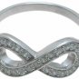 Womens Sterling Silver 0.15 Ct Infinity Band Anniversary RING Size 5-9