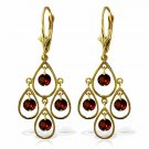 2.4 Carat 14K Solid Yellow Gold Garnet Drop Gemstone Chandelier Earrings