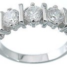 1.5 Carat Round Cut Sterling Silver Platinum Finish Wedding Band Ring Size 5-9