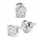 1/20 tcw 10k Solid White Gold Children's Diamond Stud Earrings For Kids