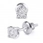 1/20 tcw 10k Solid White Gold Children's Diamond Stud Earrings For Kids