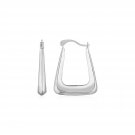 14k White Gold Polished 0.85" Length x 0.68" Width Square Hoop Earrings