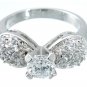 Womens Ladies 1.5 CT Sterling Silver Platinum Finish Brilliant Pave Wedding Ring