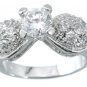 Womens Ladies 1.5 CT Sterling Silver Platinum Finish Brilliant Pave Wedding Ring