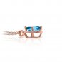 4.66 Carat 14K Solid Rose Gold Lana Blue Topaz Diamond Gemstone Necklace 14"-24"