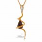 2.28 Carat 14K Rose Gold Snake Necklace w/ Dangling Ruby & Diamond 14" - 24"