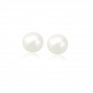 14k Yellow Gold Freshwater Cultured 8.0mm White Pearl Stud Earrings