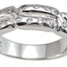 0.25 CT Sterling Silver Rhodium Finish CZ Pave Anniversary Band