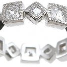1.00 CT Sterling Silver Rhodium Finish CZ Princess Eternity Wedding Band