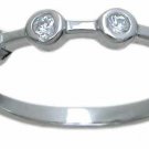 Womens Ladies Delicate Wedding Anniversary Band 1/5 CT Sterling Silver Size 5-9