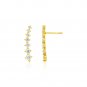 14k Yellow Gold 0.72" Length x 0.14" Width Climber Earrings with Cubic Zirconia