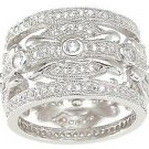 1.5 CT Anniversary Wedding Band Ring Womens Bridal Sterling Silver Size 5-9