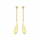 14k Yellow Gold 1.77in Long Fashionable Teardrop Earrings with Diamonds