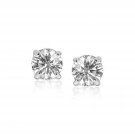 14k White Gold 8.0mm Round Cubic Zirconia Stud Earrings