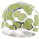 Womens Sterling Silver Rhodium Finish Enamel Fashion Anniversary Ring