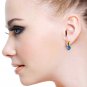 5.06 Carat 14K Solid Yellow Gold Stud Gemstone Earrings Diamond Blue Topaz