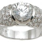 3.0 Ct Sterling Silver Rhodium Finish CZ Brilliant Fashion Anniversary Ring