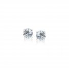 14k White Gold 3mm Faceted White Cubic Zirconia Stud Style Women's Earrings