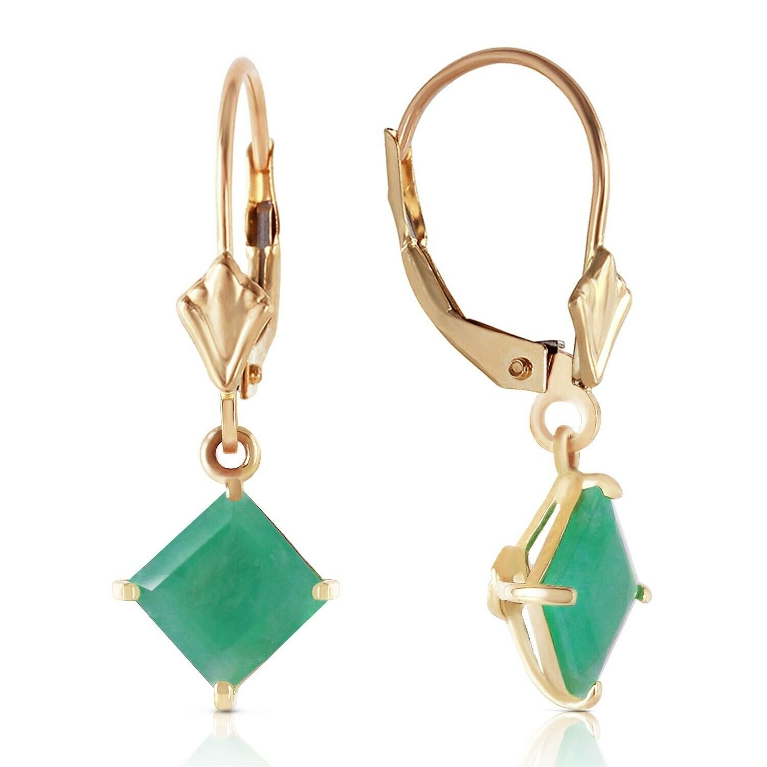 2 9 Carat 14K Solid Yellow Gold Leverback Earrings Emerald Jewelry 2-9-carat-14k-solid-yellow-gold-leverback-earrings-emerald-jewelry