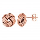 14k Rose Gold Classic Elegant 0.5in Love Knot Post Earrings