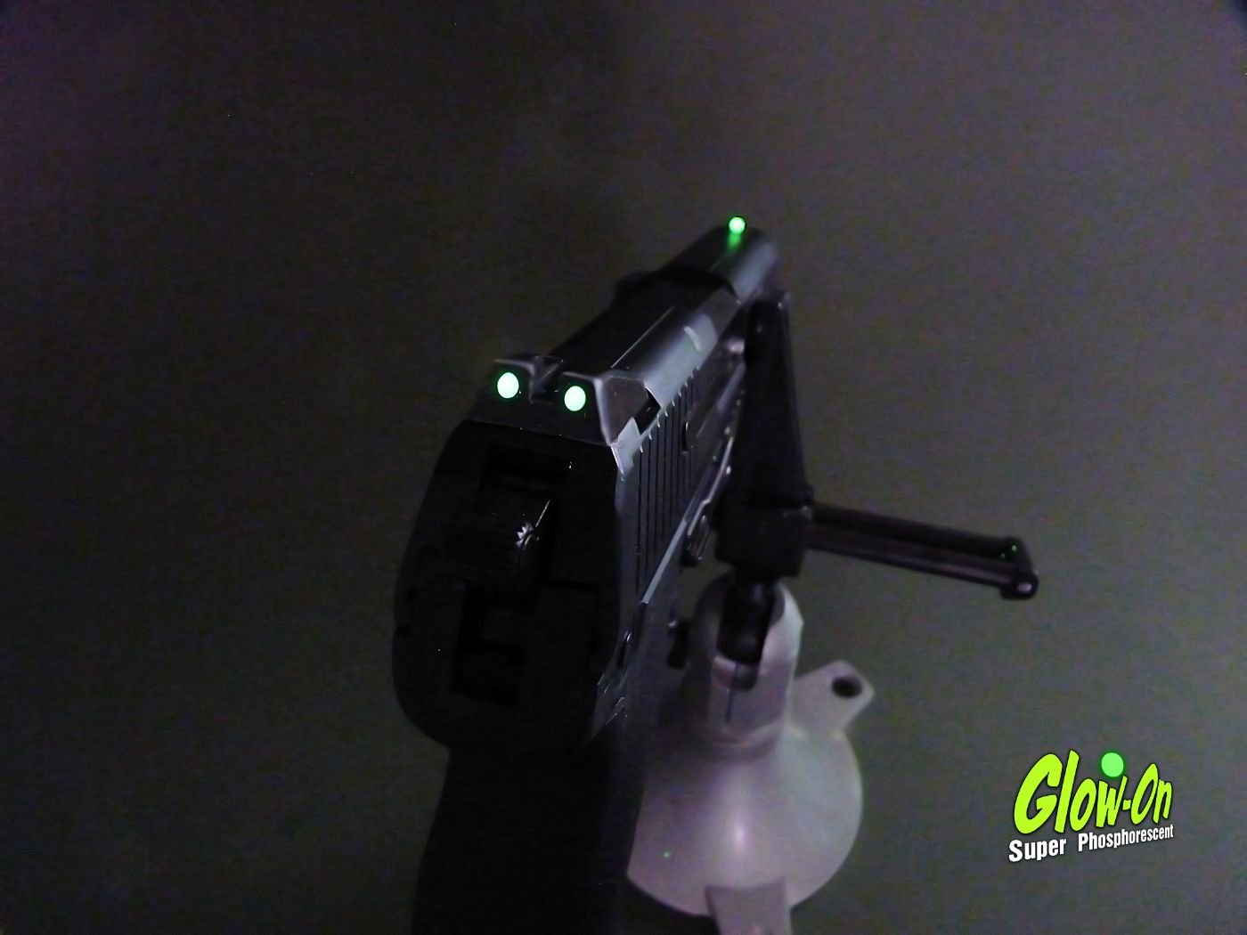 GlowOn® GREEN Super Glow Paint for Gun Night Sights, 2.3ml small vial,