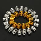 100Pcs 8mm Dreadlock Braiding Beads Braid Cuff Tubes Hair Clips Mixed Gold
