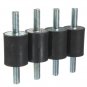 4pcs M6x20x25mm Rubber Shock Absorber Doubles Ends Rubber Mounts Vibration
