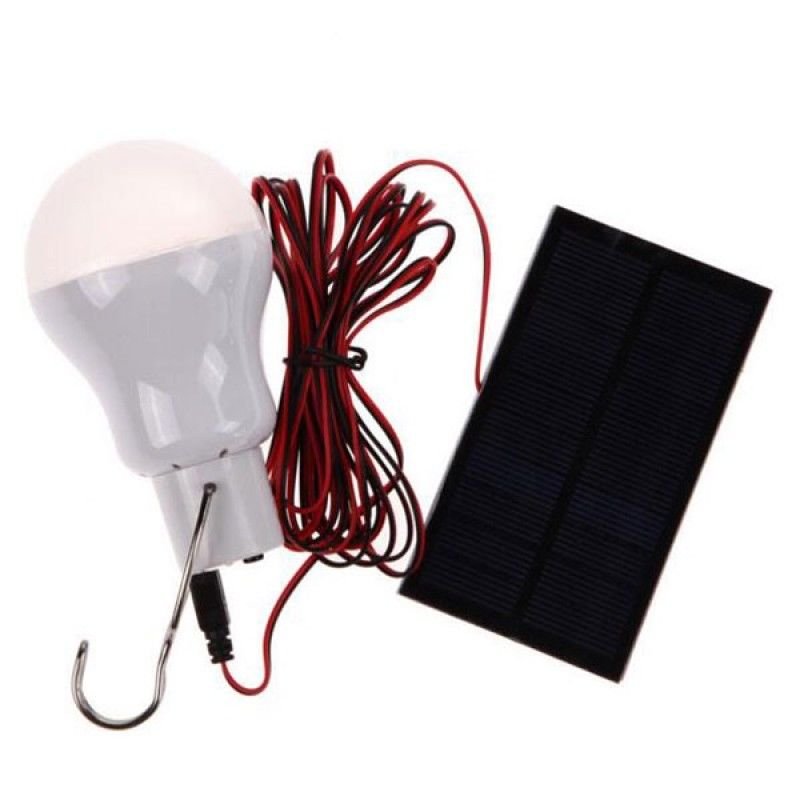 Portable 110LM LED Solar Power Bulb Outdoor Camping Light Lamp