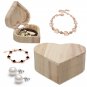 Heart Shaped Storage Handicraft Jewelry Wooden Boxes Clippers Case DIY Gift