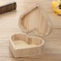 Heart Shaped Storage Handicraft Jewelry Wooden Boxes Clippers Case DIY Gift