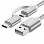 Bakeey 2 in 1 Type C Micro USB Nylon Braided Data Charging Cable USB 2.0