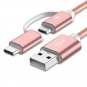 Bakeey 2 in 1 Type C Micro USB Nylon Braided Data Charging Cable USB 2.0