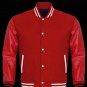 New CRAWFORD Letterman Red wool RED leather sleeves varsity jacket size
