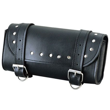 Crawford Classical Black Fashion Style Motorcycle Leather Saddle Bag ,Tool and SISS Bag