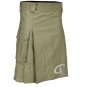 Scottish Active khaki Modern Cotton made Men Fashion utility Kilt