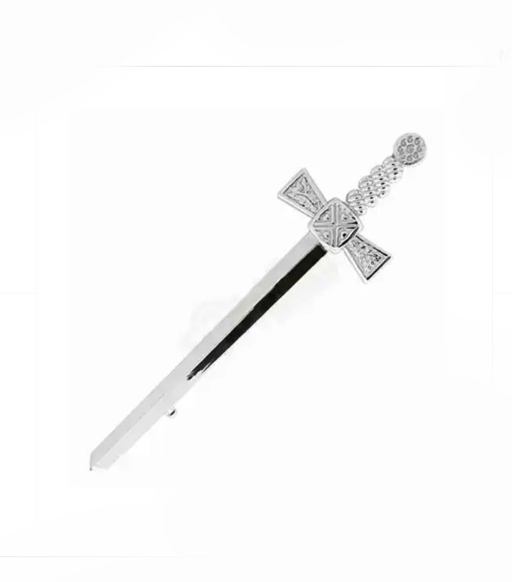 New Celtic Scottish Highland chrome Kilt Pin