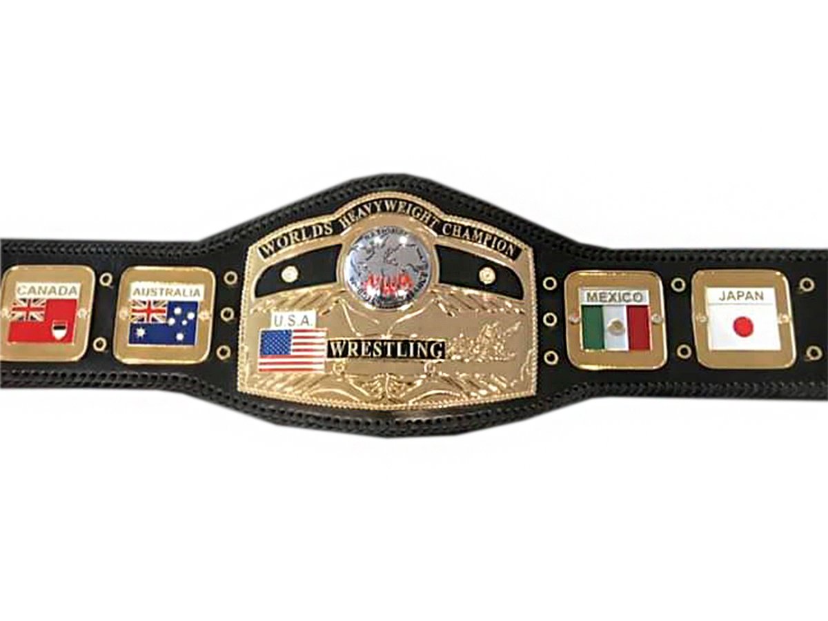NWA Doomed Title  World Heavyweight Championship 4mm Wrestling Belt With Leather Strap