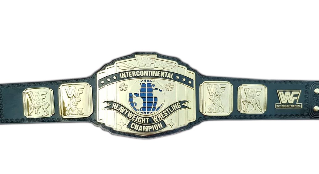 WWE WWF Intercontinental Heavy Weight Championship Wrestling Belt With Black Leather Strap