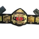 NWA Western State Heavyweight Championship 4mm Plates Wrestling Belt Adult Size Black Leather Strap