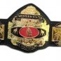 NWA Western State Heavyweight Championship 4mm Plates Wrestling Belt Adult Size Black Leather Strap