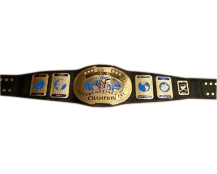 WWE WWF  IC Oval Intercontinental  Championship Wrestling Belt  With Leather Strap Adult Size