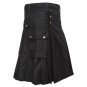 New Scottish Fashion Black Cargo Men Utility Kilt