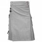 New Fashion Grey Charm Scottish Men Cargo Utility Kilt 100% Cotton material