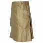 Scottish Heavy Duty khaki Men  Utility Kilt 100 % cotton material