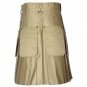 Scottish Heavy Duty khaki Men Utility Kilt 100 % cotton material