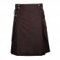 Men Dark Brown Scottish Utility Kilt 100%