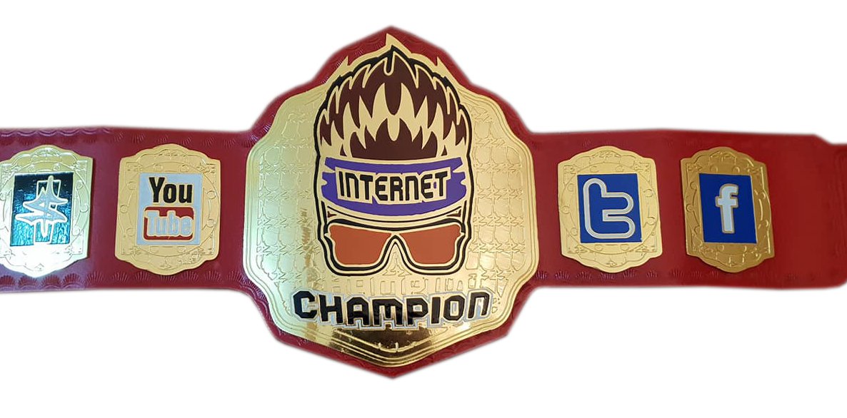 WWE WWF Zack Rider  Internet Championship Wrestling Belt Replica With Red Leather strap